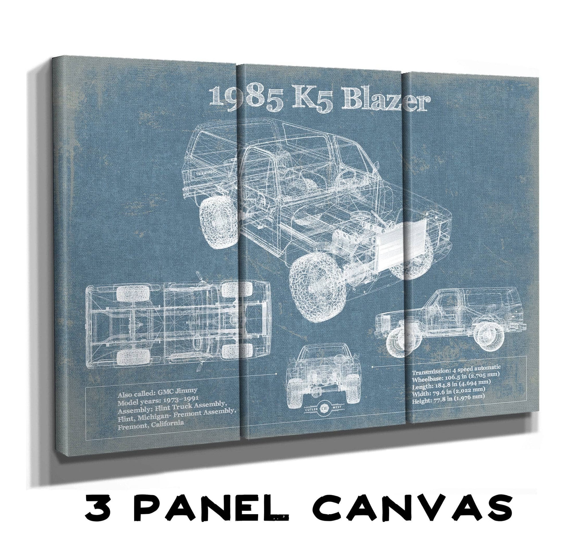 1985 Chevrolet K5 Blazer Blueprint Vintage Auto Patent Print