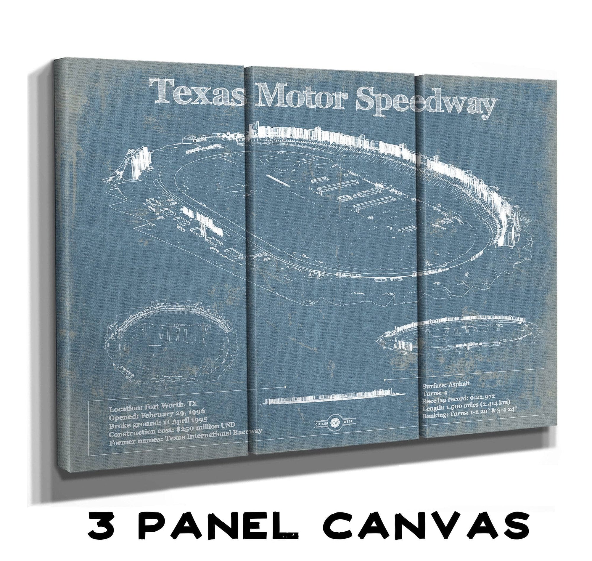 Texas Motor Speedway Blueprint NASCAR Race Track Print