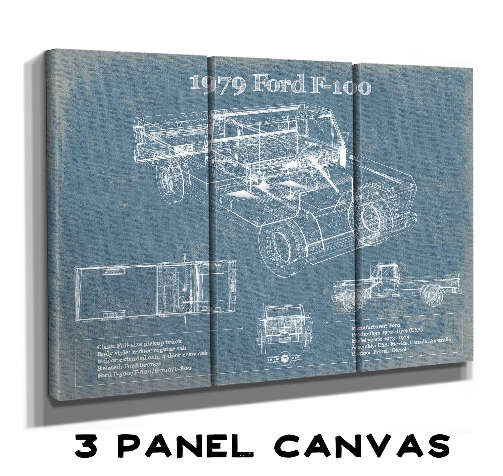 1979 Ford F-100 Blueprint Vintage Auto Print