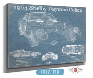 Cutler West 64' Shelby Cobra Daytona Blueprint Vintage Auto Print