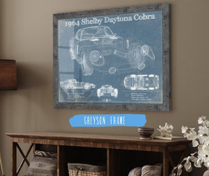 Cutler West 64' Shelby Cobra Daytona Blueprint Vintage Auto Print