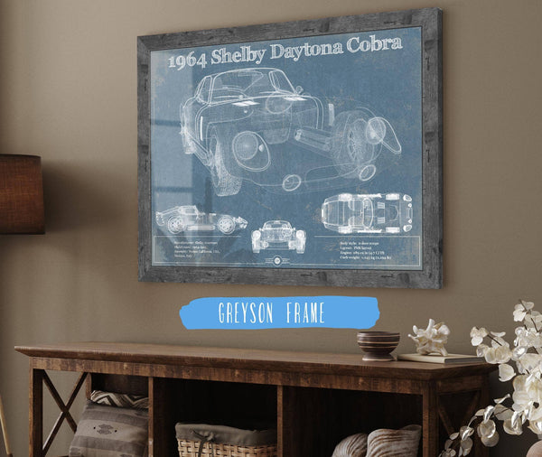 Cutler West 64' Shelby Cobra Daytona Blueprint Vintage Auto Print