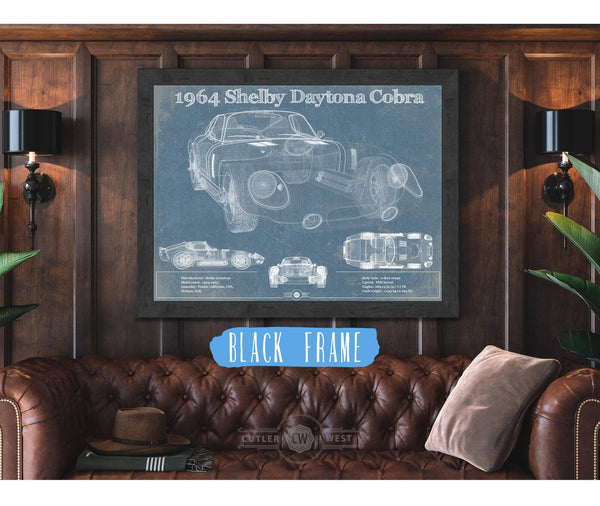 Cutler West 64' Shelby Cobra Daytona Blueprint Vintage Auto Print