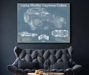 Cutler West 64' Shelby Cobra Daytona Blueprint Vintage Auto Print