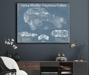 Cutler West 64' Shelby Cobra Daytona Blueprint Vintage Auto Print