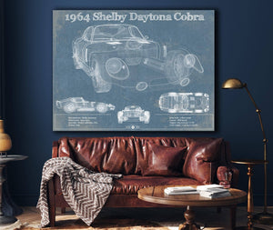 Cutler West 64' Shelby Cobra Daytona Blueprint Vintage Auto Print
