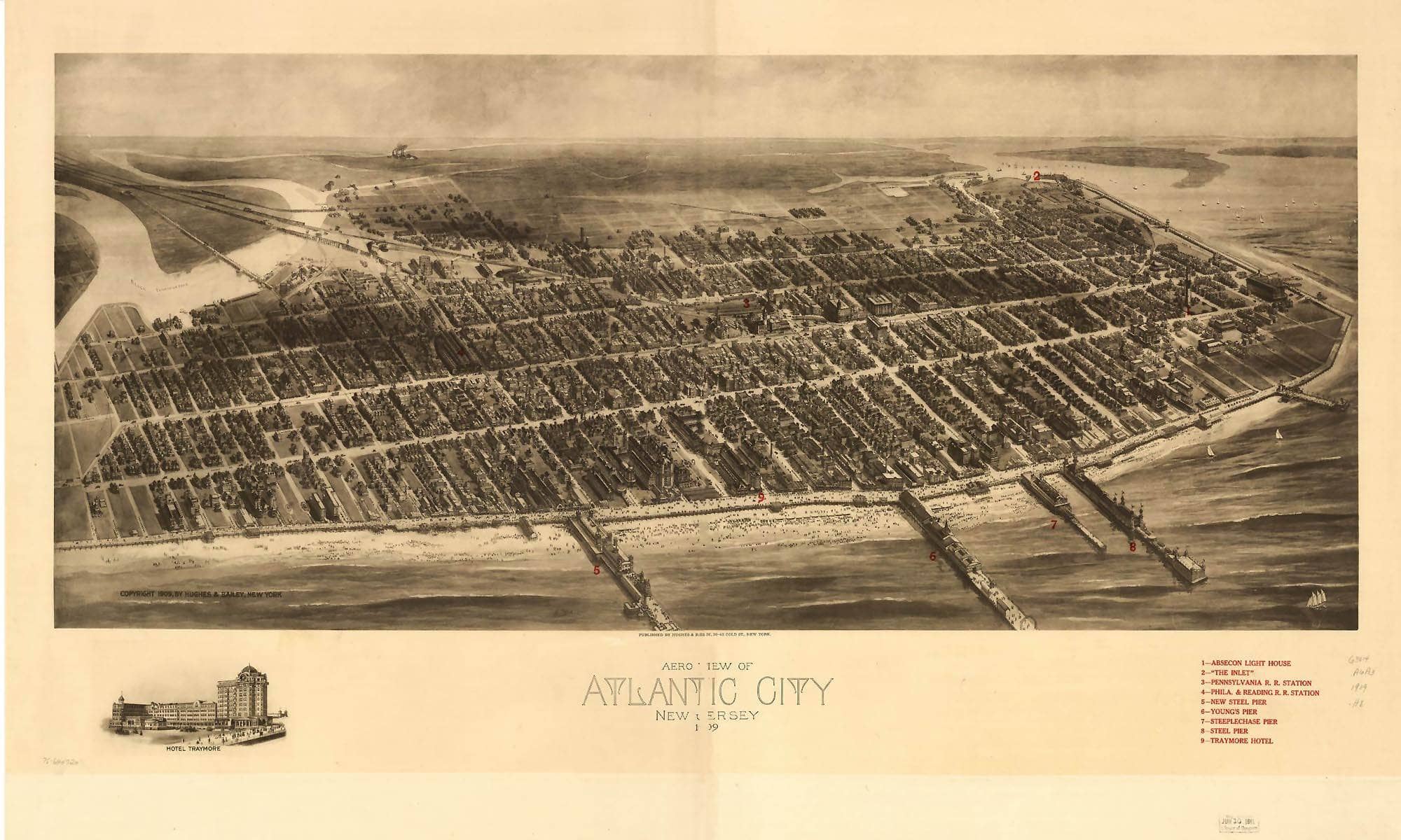 Cutler West Aero View Of Atlantic City New Jersey 1909  State Of New Jersey