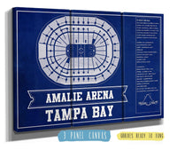 Cutler West 48" x 32" / 3 Panel Canvas Wrap Tampa Bay Lightning Amalie Arena Seating Chart - Vintage Hockey Print 659984250-TEAM
