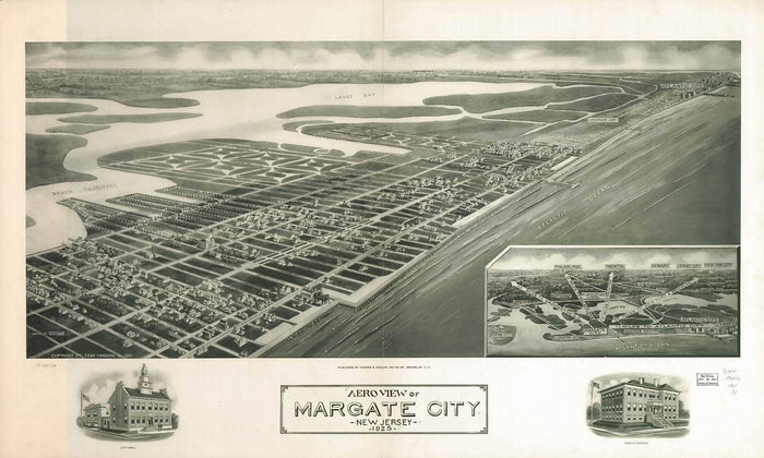 Cutler West Aeroview Of Margate City New Jersey 1925  State Of New Jersey
