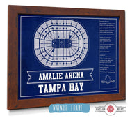 Cutler West 14" x 11" / Walnut Frame Tampa Bay Lightning Amalie Arena Seating Chart - Vintage Hockey Print 659984250-TEAM