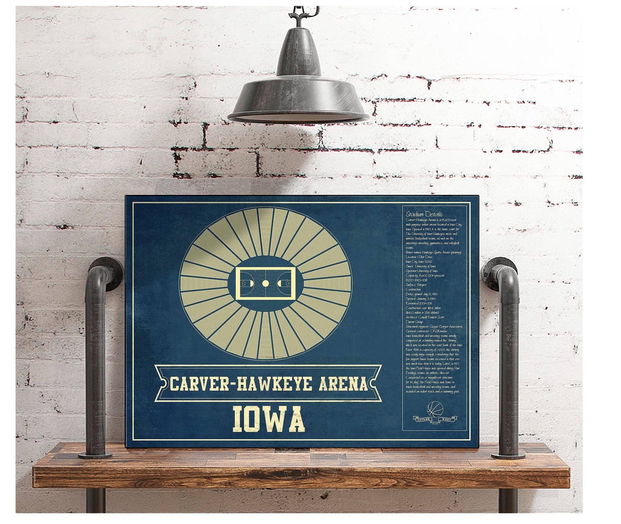 Cutler West Basketball Collection Carver–Hawkeye Arena Iowa Men's And Women's Basketball Vintage Print
