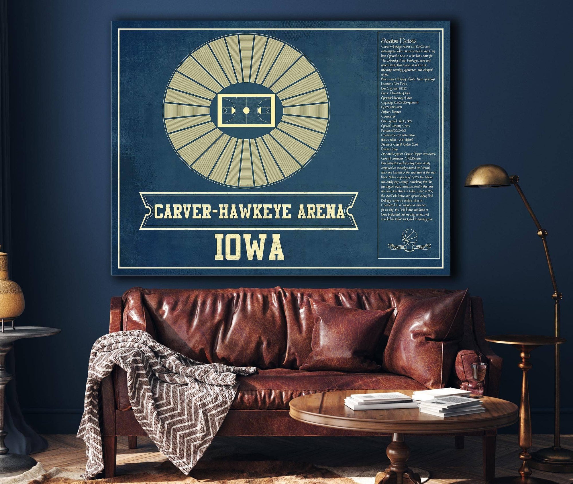 Cutler West Carver–Hawkeye Arena Iowa Men's And Women's Basketball Vintage Print