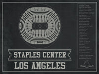 Cutler West 14" x 11" / Unframed Los Angeles Kings Team Colors - Staples Center (Crypto.com Arena) Vintage Hockey Blueprint NHL Print 933350198_79863