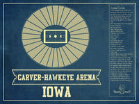 Cutler West Basketball Collection 14" x 11" / Unframed Carver–Hawkeye Arena Iowa Men's And Women's Basketball Vintage Print 933350233_83426
