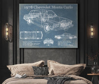 Cutler West Chevrolet Collection 1978 Chevrolet Monte Carlo Blueprint Vintage Auto Patent Print