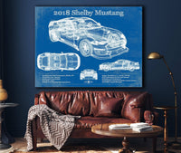 Cutler West Ford Collection 2018 Ford Mustang Shelby Super Snake Coupe Blueprint Vintage Auto Print