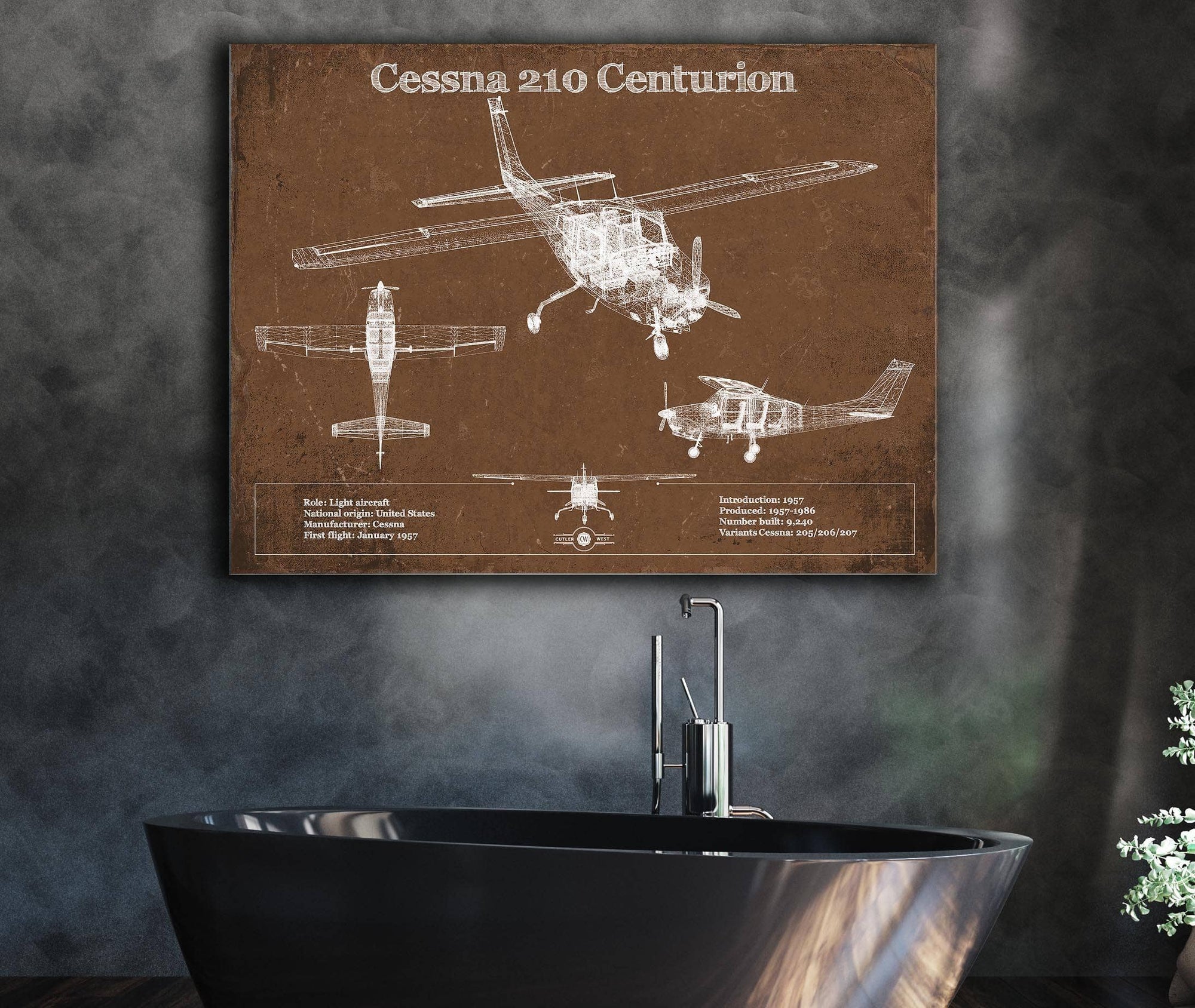 Fix Cessna 210 Centurion Original Blueprint Art