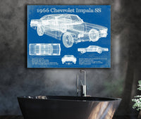 Cutler West Chevrolet Collection 1966 Chevrolet Impala SS Blueprint Vintage Auto Print
