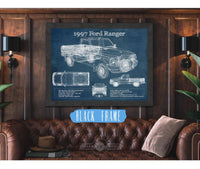 Cutler West Ford Collection 1997 Ford Ranger Blueprint Vintage Auto Print