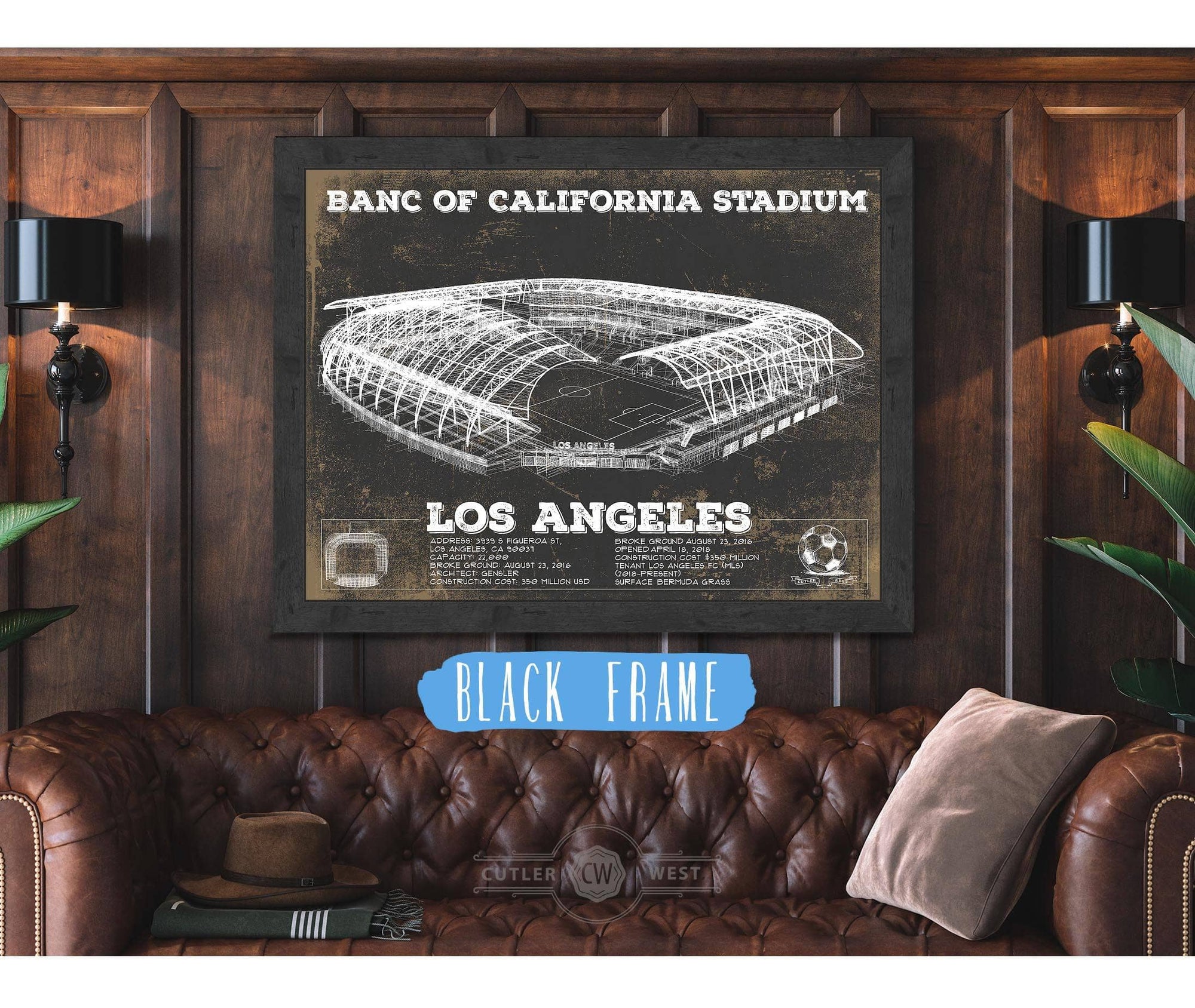 Cutler West LAFC - Vintage Banc of California Stadium MLS Soccer Print
