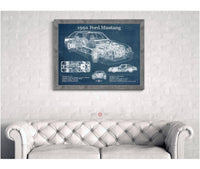 Cutler West Ford Collection 1992 Ford Mustang Fox body - Big Block Ford Twin Turbo Drag Car Original Blueprint Art
