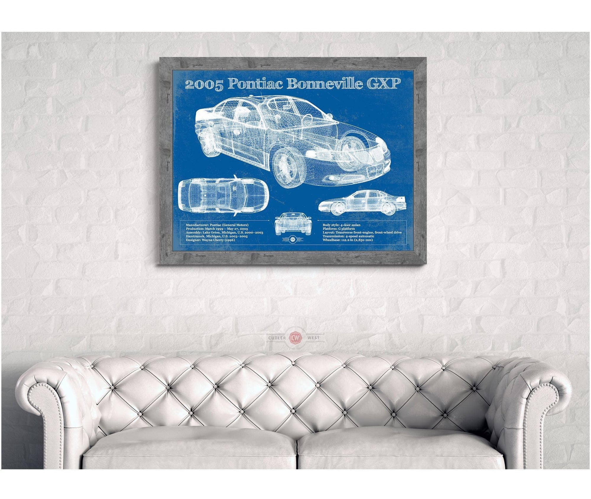 Cutler West 2000 - 2005 Pontiac Bonneville GXP Blueprint Vintage Auto Print