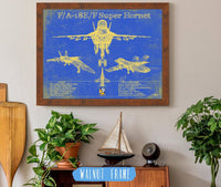 Fix Blue Angels F/A-18F Super Hornet Patent Blueprint Original Military Wall Art