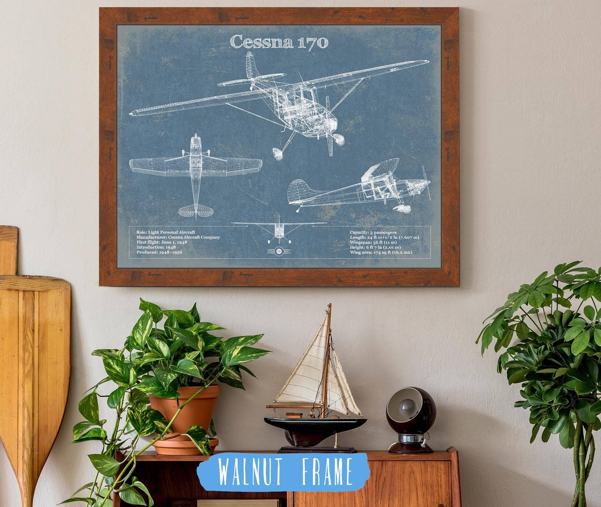 Cutler West Cessna Collection Cessna 170 Original Blueprint Art
