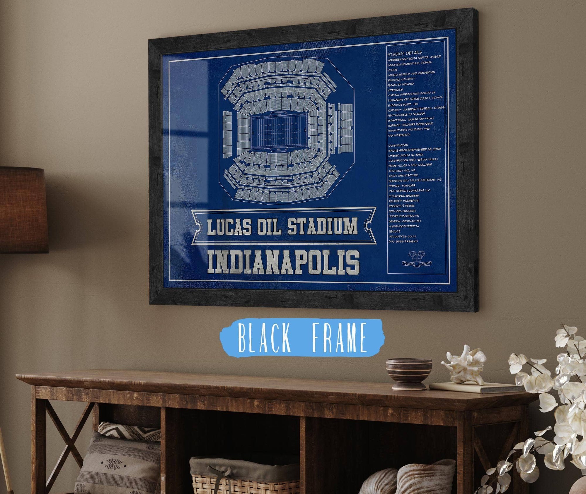 Cutler West Indianapolis Colts Lucas Oil Stadium Team Color - Vintage Football Print