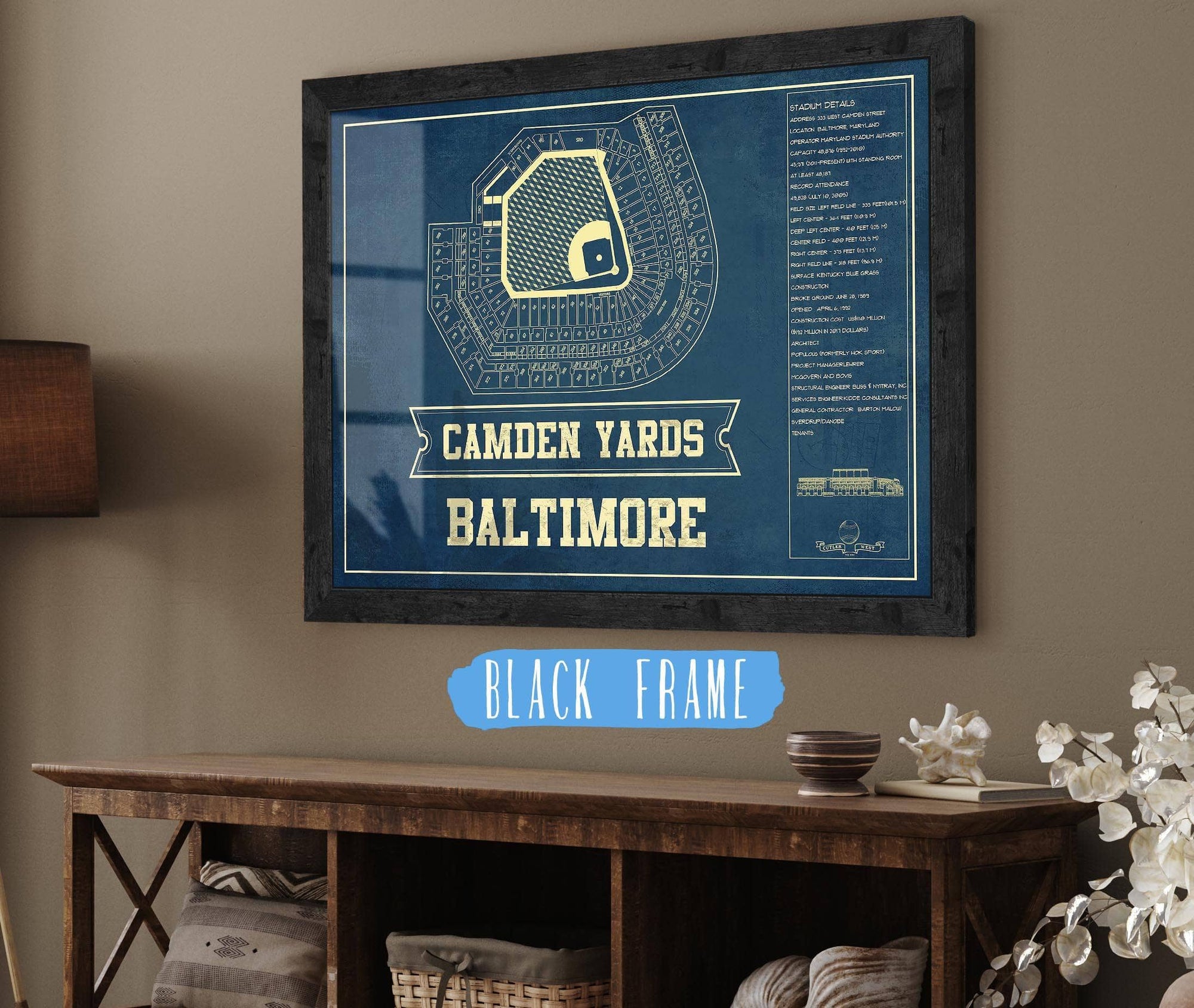 Cutler West Baseball Collection Camden Yards Art - Baltimore Orioles Baseball Print