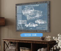 Cutler West Chevrolet Collection 1957 Chevrolet Bel Air Sport Coupé Blueprint Vintage Auto Print