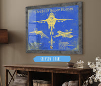 Fix Blue Angels F/A-18F Super Hornet Patent Blueprint Original Military Wall Art