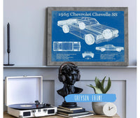 Cutler West 1965 Chevrolet Chevelle Malibu SS Vintage Blueprint Auto Print 933311219