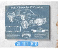 Cutler West Chevrolet Collection 1981 Chevrolet El Camino Vintage Blueprint Auto Print