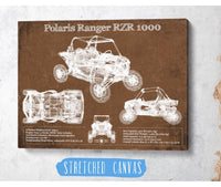 Cutler West Polaris Ranger RZR XP 1000 Blueprint Vintage Auto Print