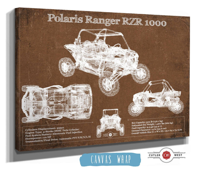 Cutler West Polaris Ranger RZR XP 1000 Blueprint Vintage Auto Print