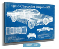 Cutler West Chevrolet Collection 1966 Chevrolet Impala SS Blueprint Vintage Auto Print