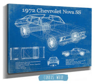 Cutler West Chevrolet Collection 1972 Chevrolet Nova SS Blueprint Vintage Auto Patent Print