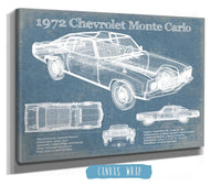 Cutler West Chevrolet Collection 1972 Chevrolet Monte Carlo Blueprint Vintage Auto Patent Print