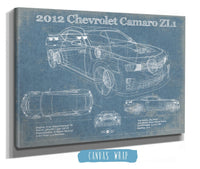 Cutler West Chevrolet Collection Chevy Camaro ZL1 2012 Vintage Blueprint Auto Print