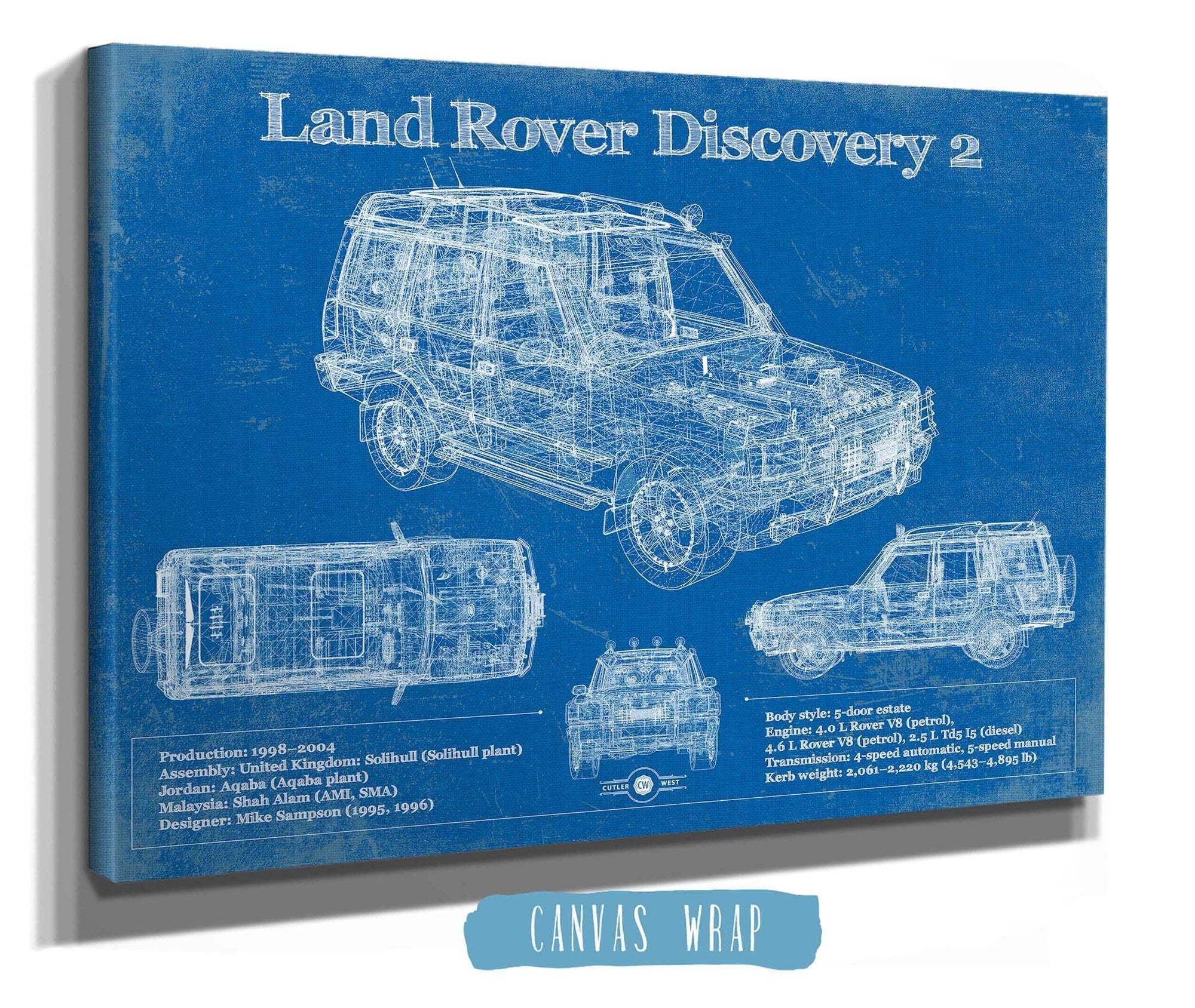 Cutler West Land Rover Collection Land Rover Discovery Series 2 Blueprint Vintage Auto Patent Print