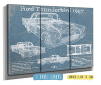 Cutler West Ford Thunderbird 1957 Blueprint Vintage Auto Print