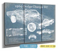 Cutler West Dodge Collection 1969 Dodge Charger R/T Blueprint Vintage Auto Print