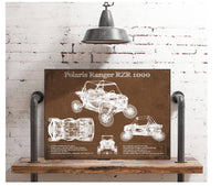 Cutler West Polaris Ranger RZR XP 1000 Blueprint Vintage Auto Print