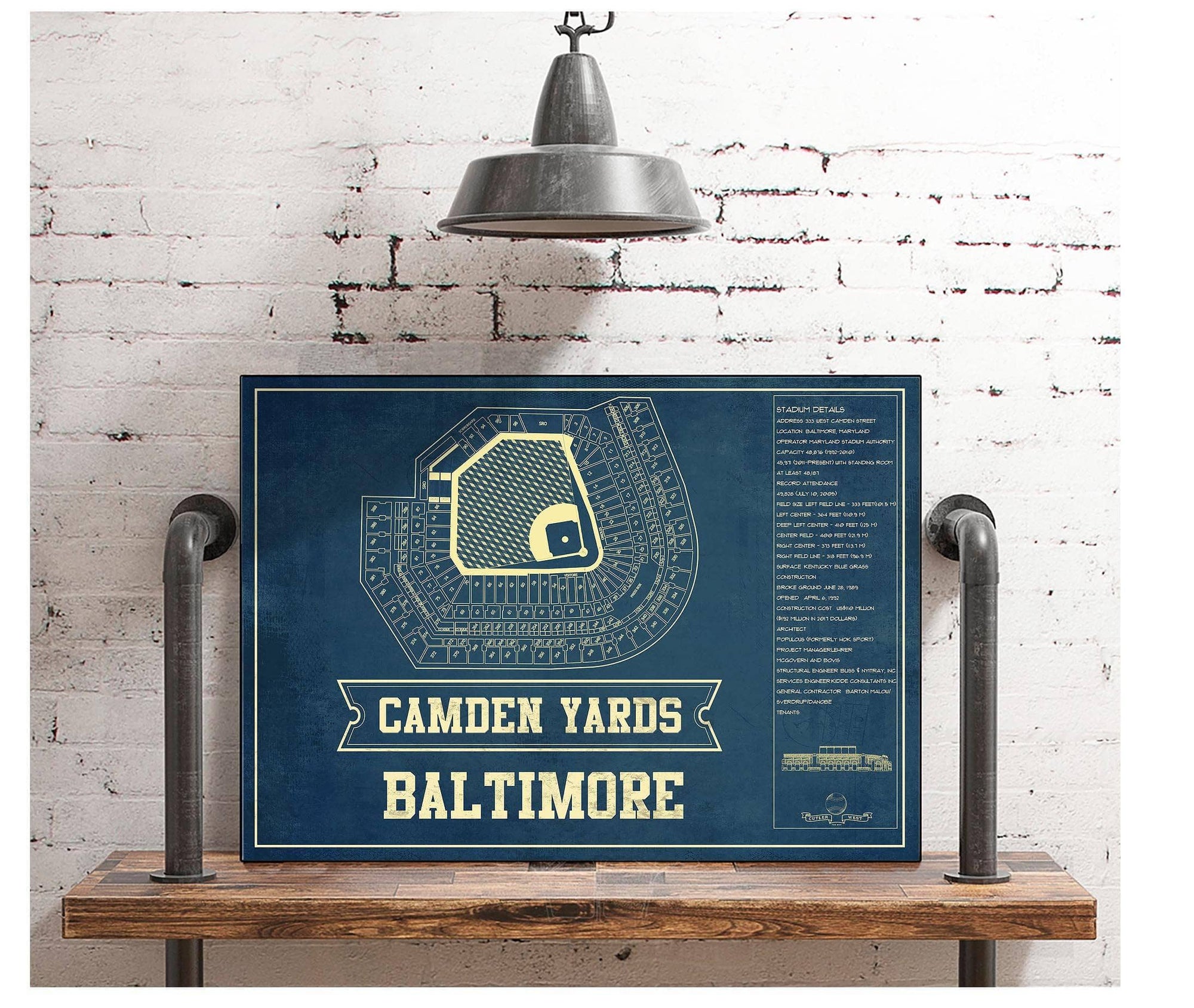 Cutler West Baseball Collection Camden Yards Art - Baltimore Orioles Baseball Print