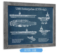 Cutler West Naval Military USS Enterprise (CVN-65) Aircraft Carrier Blueprint Original Military Wall Art - Customizable