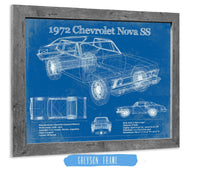 Cutler West Chevrolet Collection 1972 Chevrolet Nova SS Blueprint Vintage Auto Patent Print