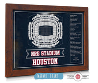 Cutler West Houston Texans NRG Stadium Seating Chart - Vintage Football Print
