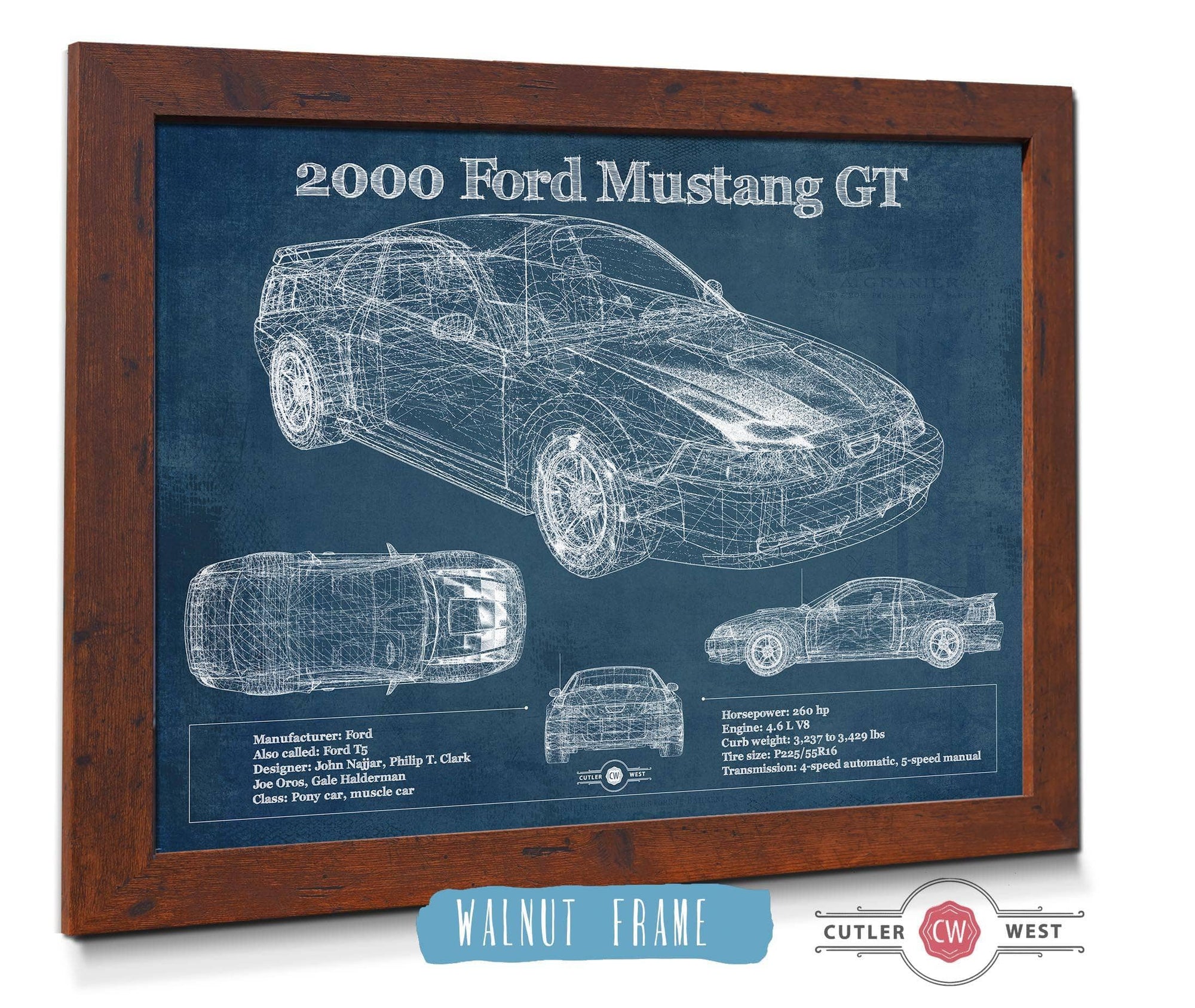 Cutler West Ford Collection 2000 Ford Mustang GT Original Blueprint Art