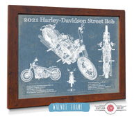 Cutler West 2021 Harley-Davidson Street Bob 114 Blueprint Motorcycle Patent Print